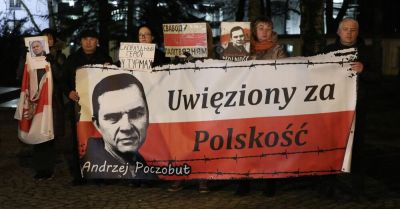 Białystok: akcja solidarności z Andrzejem Poczobutem i innymi więźniami politycznymi na Białorusi